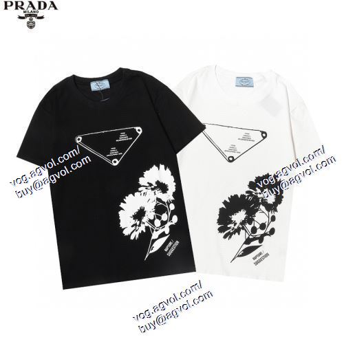  2021春夏 大人のおしゃれに PRADAコピー 2色可選 プラダ PRADA 半袖Tシャツ 