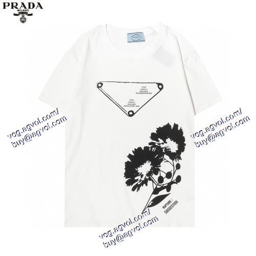  2021春夏 大人のおしゃれに PRADAコピー 2色可選 プラダ PRADA 半袖Tシャツ 