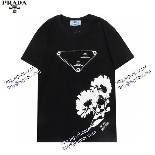  2021春夏 大人のおしゃれに PRADAコピー 2色可選 プラダ PRADA 半袖Tシャツ 