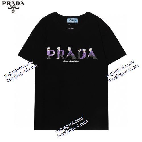  半袖Tシャツ プラダ PRADA 2021春夏 人気が爆発  PRADAコピー ブランド 2色可選 