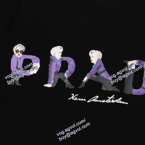  半袖Tシャツ プラダ PRADA 2021春夏 人気が爆発  PRADAコピー ブランド 2色可選 
