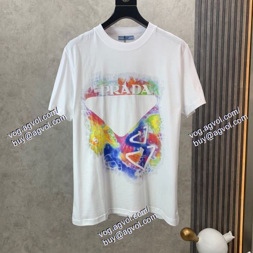  PRADAブランド 偽物 通販 プラダ PRADA 2021春夏 2色可選 半袖Tシャツ 個性派
