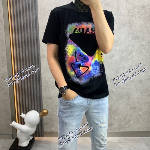  PRADAブランド 偽物 通販 プラダ PRADA 2021春夏 2色可選 半袖Tシャツ 個性派