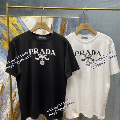  2021春夏 2色可選 半袖Tシャツ PRADAスーパーコピー 激安 欧米韓流/雑誌  プラダ PRADA 