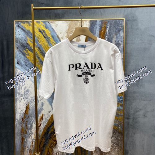  2021春夏 2色可選 半袖Tシャツ PRADAスーパーコピー 激安 欧米韓流/雑誌  プラダ PRADA 