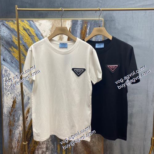  プラダ PRADA 2021春夏 ◆モデル愛用◆ PRADAコピーブランド 2色可選 半袖Tシャツ