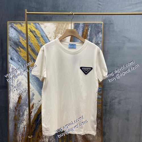  プラダ PRADA 2021春夏 ◆モデル愛用◆ PRADAコピーブランド 2色可選 半袖Tシャツ