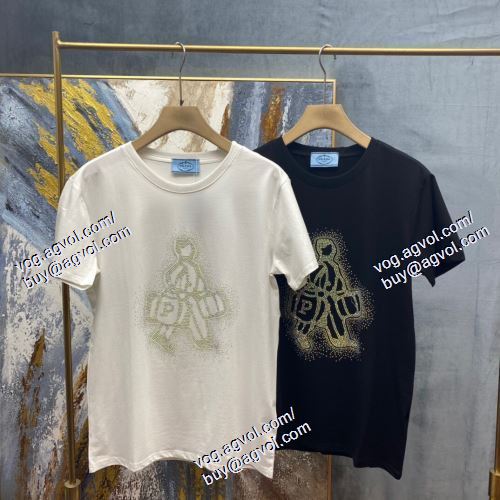  PRADAコピーブランド 2色可選 半袖Tシャツ プラダ PRADA 超人気美品◆ 2021春夏
