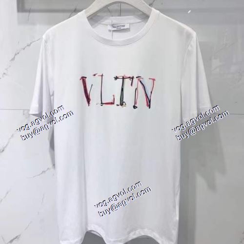  VALENTINOブランド コピー  2021春夏  半袖シャツ  ヴァレンティノ VALENTINO  2色可選  首胸ロゴ 