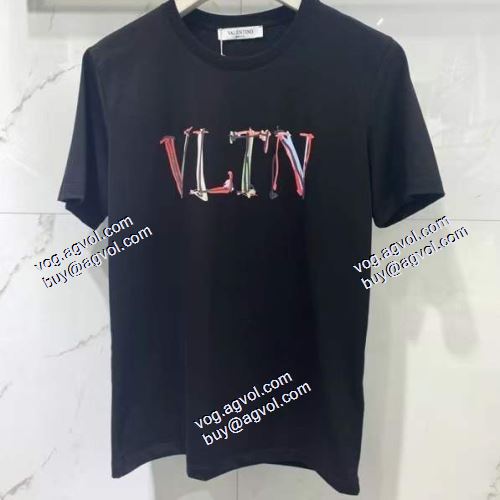  VALENTINOブランド コピー  2021春夏  半袖シャツ  ヴァレンティノ VALENTINO  2色可選  首胸ロゴ 
