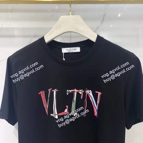  VALENTINOブランド コピー  2021春夏  半袖シャツ  ヴァレンティノ VALENTINO  2色可選  首胸ロゴ 