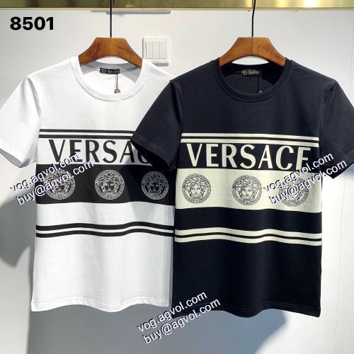 2021春夏 半袖シャツ 個性的なデザ ヴェルサーチVERSACE ヴェルサーチコピーブランド 激安 2色可選