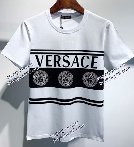 2021春夏 半袖シャツ 個性的なデザ ヴェルサーチVERSACE ヴェルサーチコピーブランド 激安 2色可選