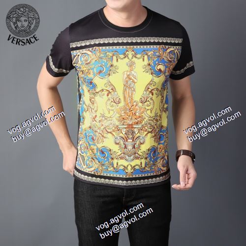 半袖シャツ 2021春夏 海外セレブ愛用 ヴェルサーチコピー ヴェルサーチVERSACE 