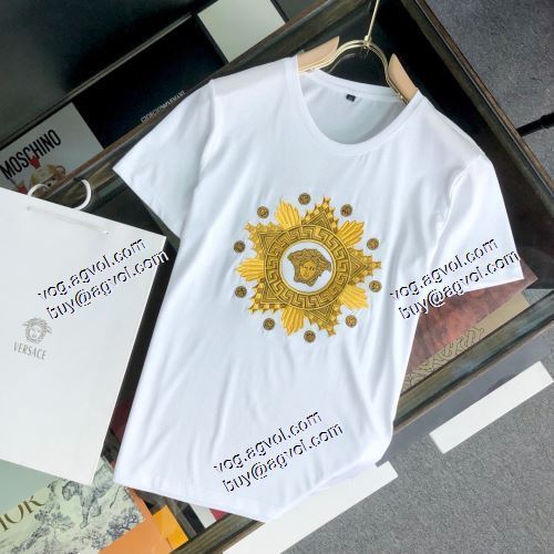  VERSACEブランドコピー   2021春夏  ヴェルサーチVERSACE  2色可選  半袖シャツ 希少    