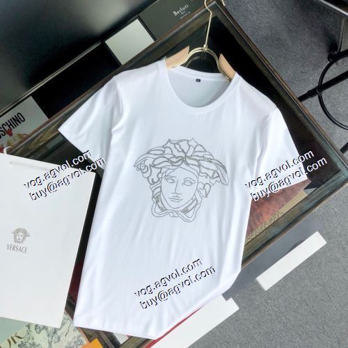 半袖シャツ 2021春夏  VERSACEブランド 偽物 通販  抜群の雰囲気が作れる!  ヴェルサーチVERSACE  2色可選