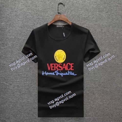  2色可選  首胸ロゴ  2021春夏  ヴェルサーチVERSACE  VERSACEブランドスーパーコピー  半袖シャツ