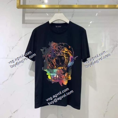  半袖シャツ 2021春夏  VERSACEブランド 偽物 通販  2色可選  プレゼントに  ヴェルサーチVERSACE 