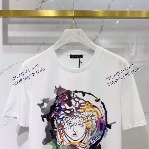  半袖シャツ 2021春夏  VERSACEブランド 偽物 通販  2色可選  プレゼントに  ヴェルサーチVERSACE 