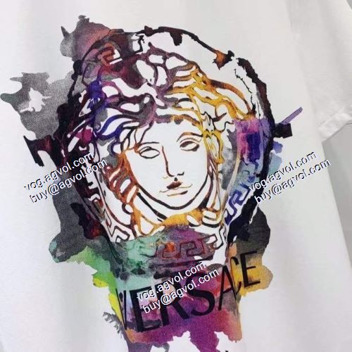  半袖シャツ 2021春夏  VERSACEブランド 偽物 通販  2色可選  プレゼントに  ヴェルサーチVERSACE 