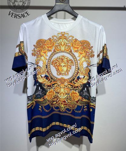  2021春夏 VERSACEコピー ムダな装飾を排したデザイン 半袖Tシャツ ヴェルサーチVERSACE