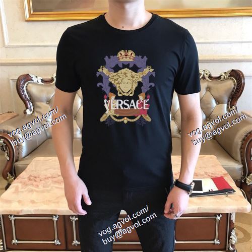  半袖Tシャツ VERSACE偽物ブランド オリジナル ヴェルサーチVERSACE 2021春夏 2色可選