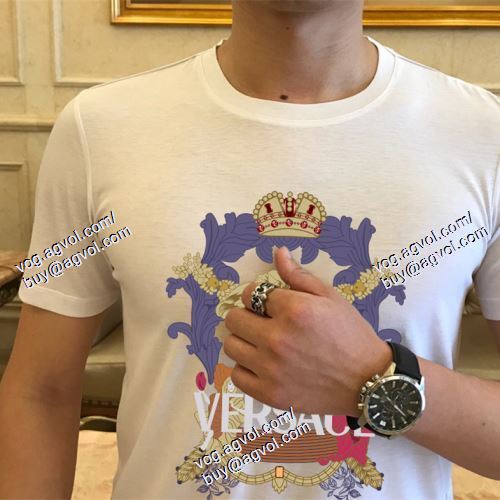  半袖Tシャツ VERSACE偽物ブランド オリジナル ヴェルサーチVERSACE 2021春夏 2色可選