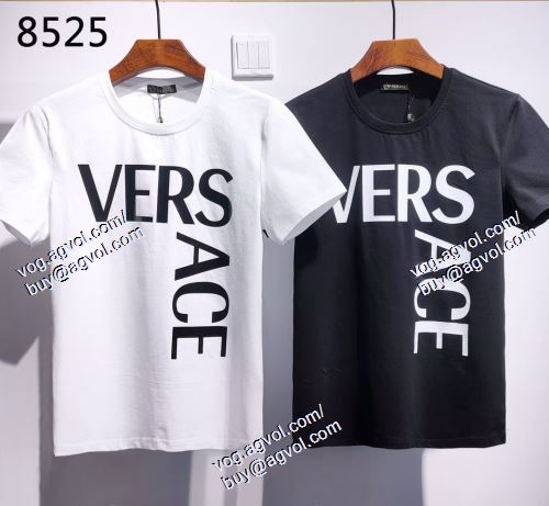  2色可選 ヴェルサーチVERSACE 半袖Tシャツ 2021春夏 VERSACEコピーブランド 希少   