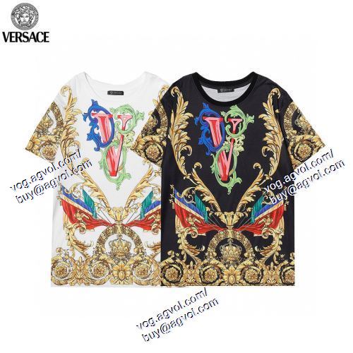  2色可選 半袖Tシャツ 人気商品 ヴェルサーチVERSACE 2021春夏 VERSACEコピーブランド