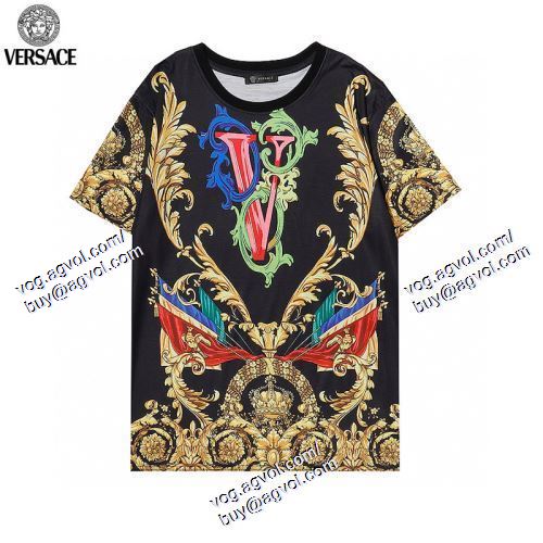  2色可選 半袖Tシャツ 人気商品 ヴェルサーチVERSACE 2021春夏 VERSACEコピーブランド