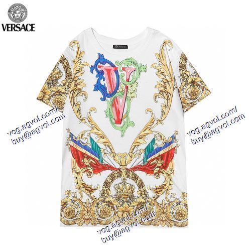  2色可選 半袖Tシャツ 人気商品 ヴェルサーチVERSACE 2021春夏 VERSACEコピーブランド