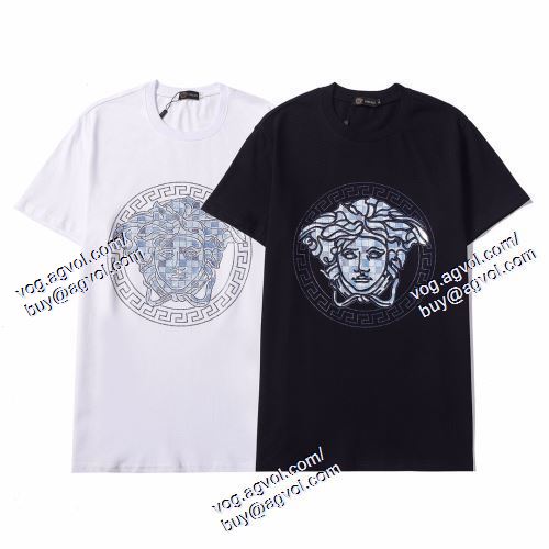  ヴェルサーチVERSACE 2色可選 半袖Tシャツ ～希少 2021春夏 VERSACEブランド コピー