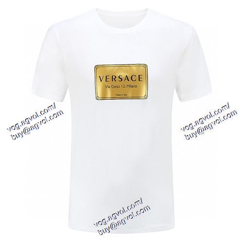  2021春夏 VERSACEコピー 2色可選 半袖Tシャツ 一味違うケーブル編みが魅力満点 ヴェルサーチVERSACE