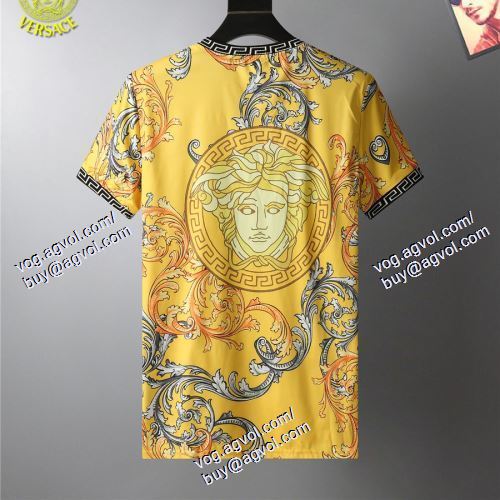  ヴェルサーチVERSACE 2021春夏 半袖Tシャツ 2色可選 首胸ロゴ VERSACEコピーブランド