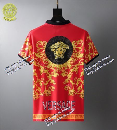  VERSACE偽物ブランド 耐久性に優れ 半袖Tシャツ 2色可選 ヴェルサーチVERSACE 2021春夏