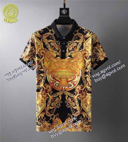  ヴェルサーチVERSACE スタイルアップ効果 2021春夏 2色可選 半袖Tシャツ VERSACEブランドスーパーコピー