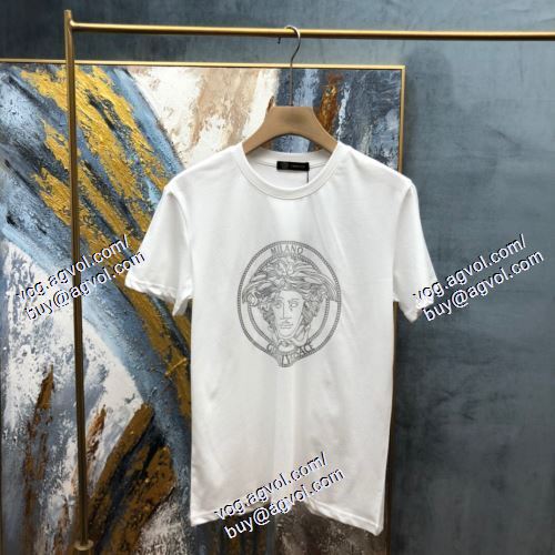  2021春夏 VERSACEコピー 高級感ある 2色可選 半袖Tシャツ ヴェルサーチVERSACE 