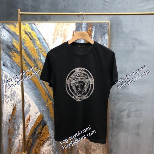  2021春夏 VERSACEコピー 高級感ある 2色可選 半袖Tシャツ ヴェルサーチVERSACE 