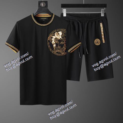  半袖Tシャツ 上下セット ヴェルサーチVERSACE 2021春夏 2色可選 VERSACEコピー ブランド 人気 ランキング
