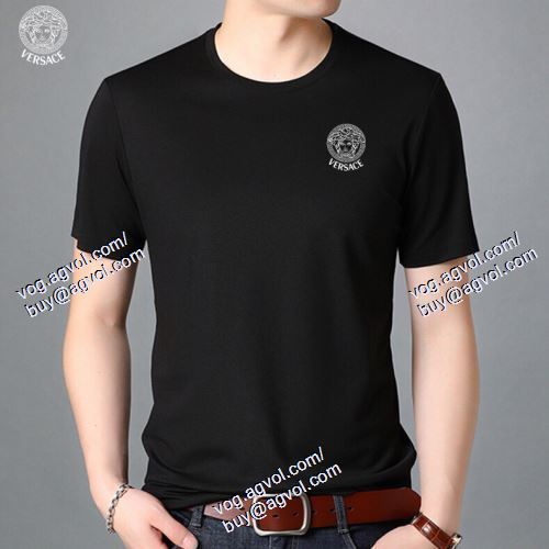  VERSACEブランド 偽物 通販 半袖Tシャツ ヴェルサーチVERSACE 2021春夏 4色可選 ファション性の高い 
