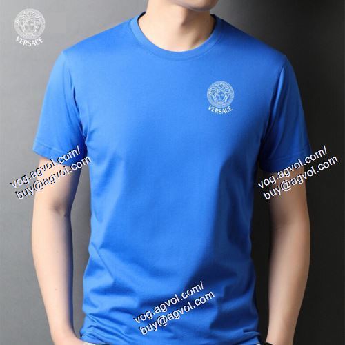  VERSACEブランド 偽物 通販 半袖Tシャツ ヴェルサーチVERSACE 2021春夏 4色可選 ファション性の高い 