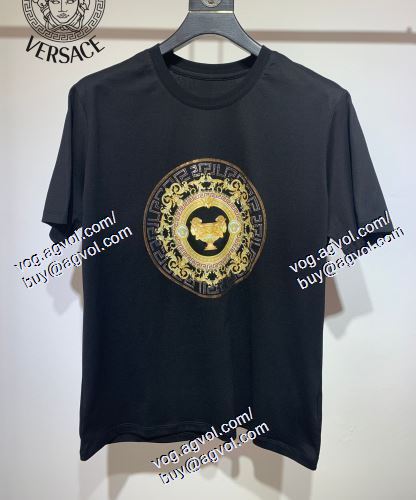  VERSACE偽物ブランド ヴェルサーチVERSACE 2色可選 半袖Tシャツ 大人っぼい 2021春夏  