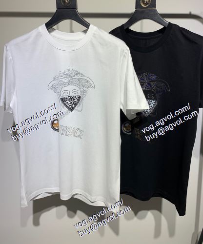  VERSACEブランドコピー 2色可選 ヴェルサーチVERSACE 半袖Tシャツ 売れ筋のいい 2021春夏