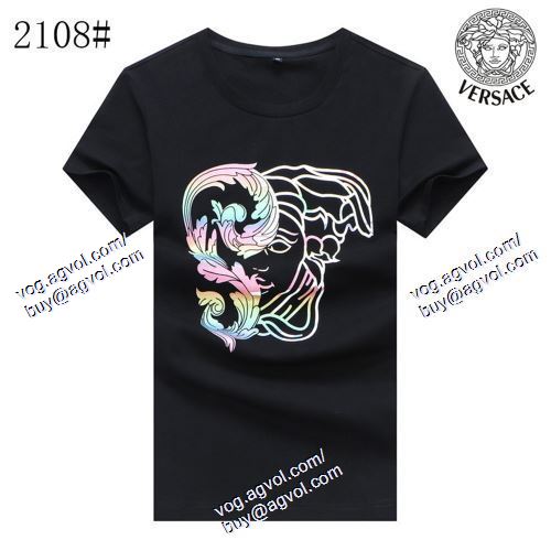  2021春夏 半袖Tシャツ VERSACEスーパーコピー 代引 2色可選 ヴェルサーチVERSACE ファッション 人気 
