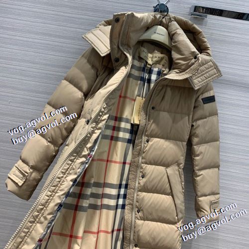 フード部分は取り外し可能 バーバリーコピーブランド 2021秋冬 バーバリー BURBERRY 大人のセンスを感じさせる 2色可選 ダウンジャケット ロングコート