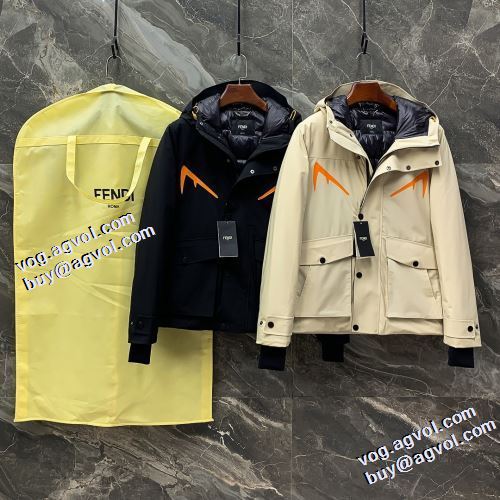 2色可選 存在感のある 2021秋冬 フェンディ FENDI ダウンジャケット 保温効果は抜群 フードづき ポケットづき フェンディスーパーコピー