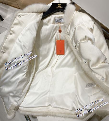 ダウンジャケット 2021秋冬 エルメス HERMES エルメスブランド コピー 落ち着いた感覚 スナップ止め仕様 軽くて暖かい