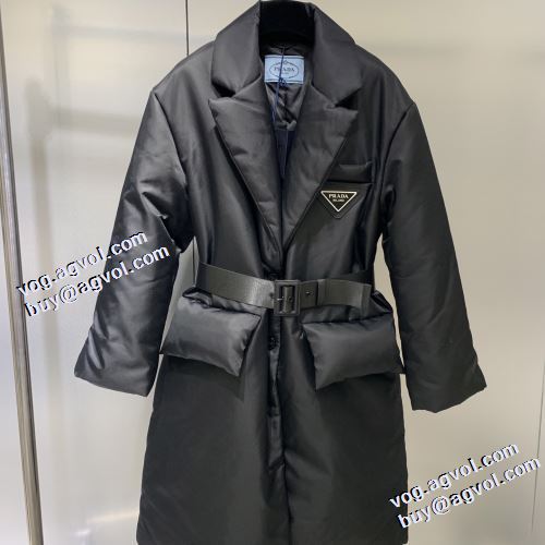 ベルトづき 身体を保温できる ダウンジャケット プラダブランドコピー 2021秋冬 プラダ PRADA 強い魅力を感じる一枚 すっきり着膨れしない