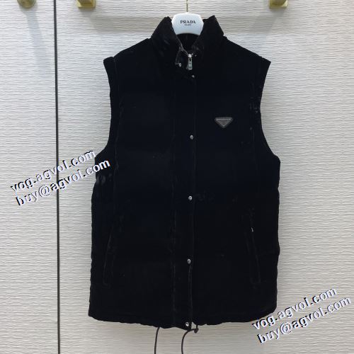 プラダブランド 偽物 通販 デザイン性の高い 2021秋冬 プラダ PRADA ダウンジャケット ベスト 大人っぼい スナップ止め仕様