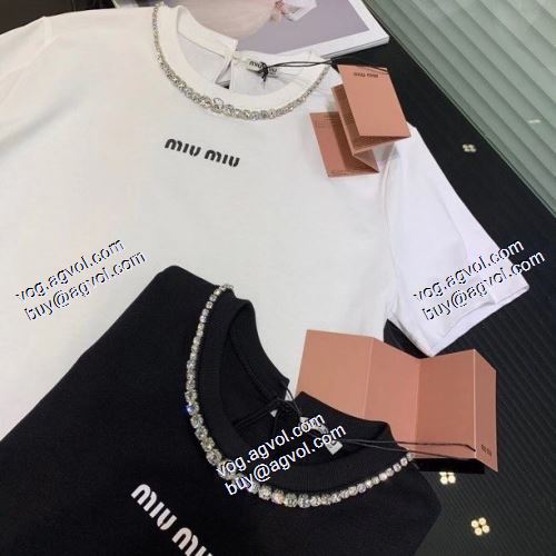  重宝するアイテム ミュウミュウMIUMIU 2021春夏 2色可選 半袖シャツ MIUMIU偽物ブランド